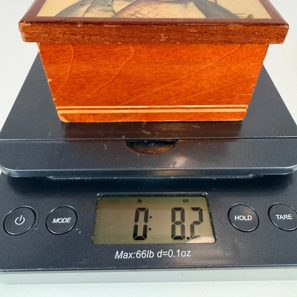 Vintage Wooden‎ Music Box with Hummel Illustration Hinged Lid little girls